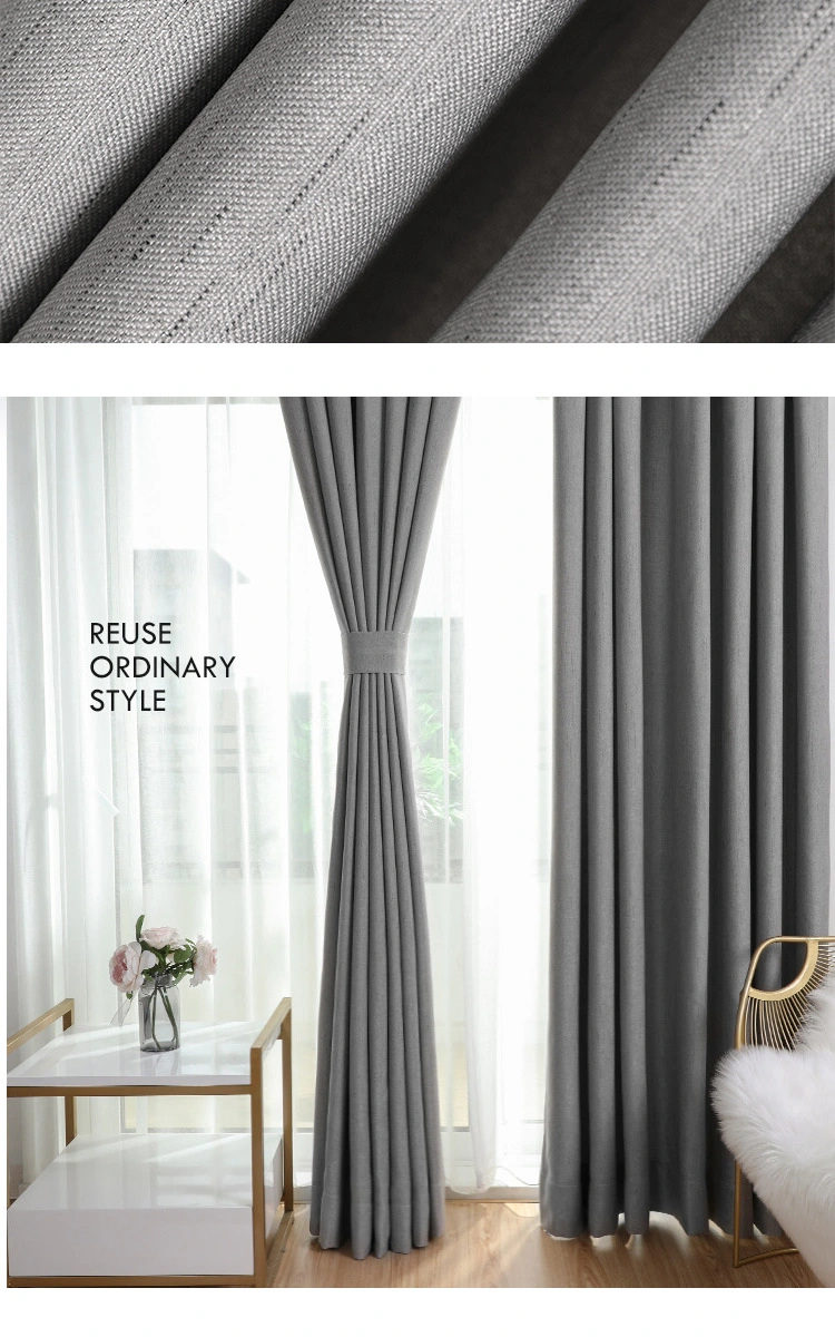 Solid Color Shading Meteor Hemp Window Curtain Fabric Modern Simple Shading Curtain
