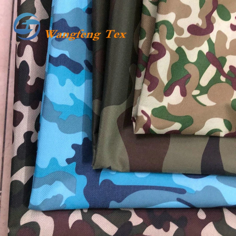 Ready Made Stock Camo Printed Polyester Nylon 600d/300d/450d PU/PE/PVC Coated Oxford Fabric for Tents and Bag