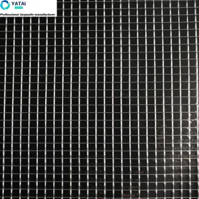 Poliestere rivestito in PVC tessuto in rete trasparente retro nero