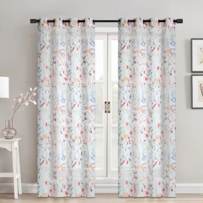  Poliestere Hi Quality Nice Design stile Euro foglie di ricamo tulle Tenda a pannello per soggiorno e Hotel EMD-25 Voile