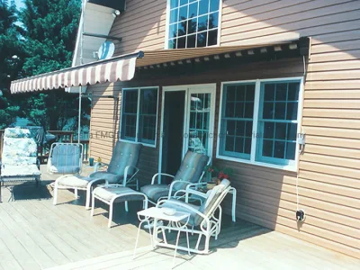  Patio esterno funzionamento manuale Polyester Retractable Awings for Sun Protection