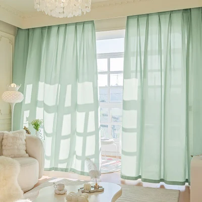 Home tessili moderno balcone bianco soggiorno finestra cucina trasparente Tende tulle a maglia velata
