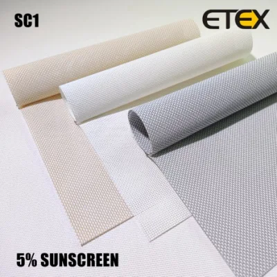 Commercio all&prime;ingrosso 30% poliestere 70% PVC crema solare tessuto non vedenti in media 5%