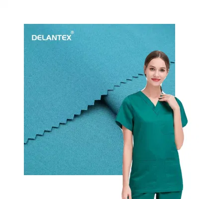  Delantex Commercio all&prime;ingrosso TRS poliestere antimicrobico Rayon tessuto spandex per uso medico Scrub