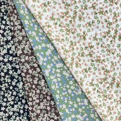  75D 100% poliestere tessuto chiffon pieghettato Soft stampato ad alta torsione Tessuto chiffon per camicie da donna