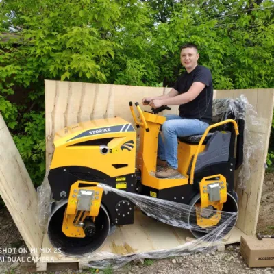 1/1.2/1.5/3/4 compattatore per strada a doppio tamburo idraulico vibrante a rulli per asfalto Rullo per strada per motore benzina/diesel Prezzo