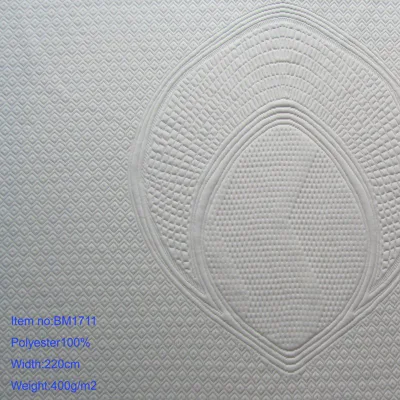 Produttore Cinese di 220cm 400GSM poliestere 100% tessuto materasso Jacquard Tessuto in tinta con il colore bianco