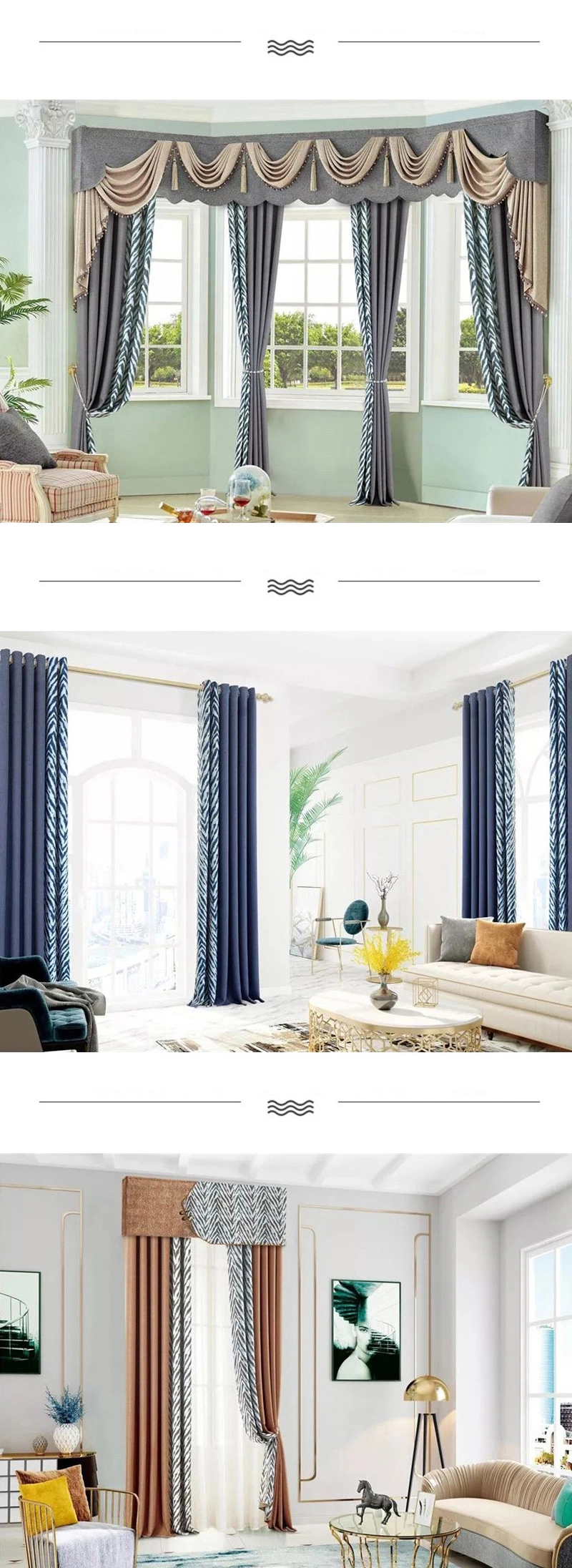 Factory Wholesale Cheap Price Luxury Home Decoration Floral Printing Blackout Curtain