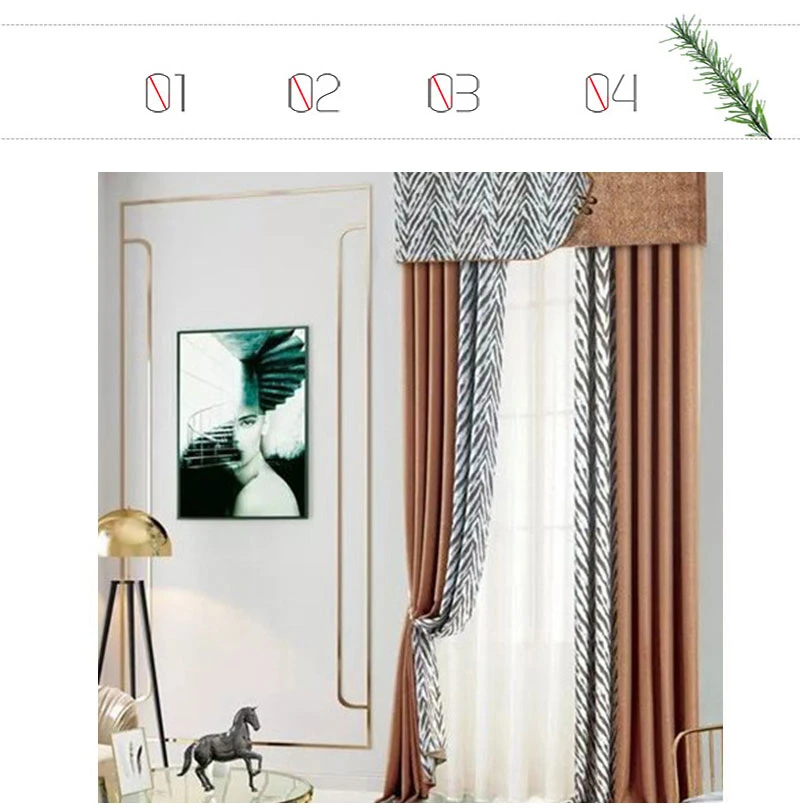 Factory Wholesale Cheap Price Luxury Home Decoration Floral Printing Blackout Curtain