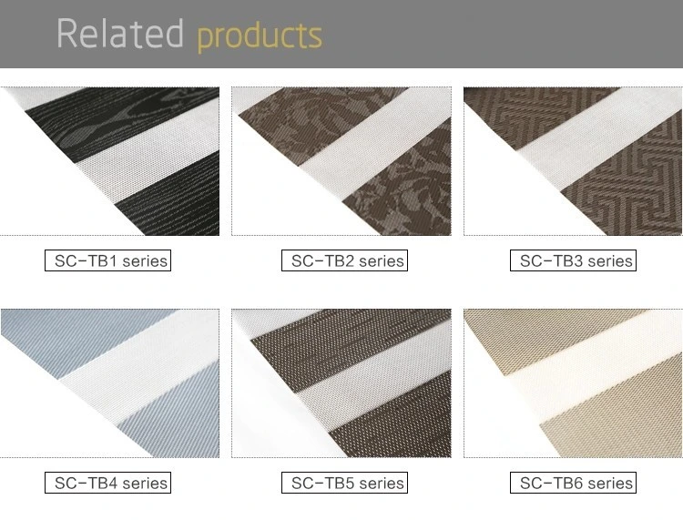 Grey Mildew Proof PVC Sunscreen Zebra Blinds Fabric