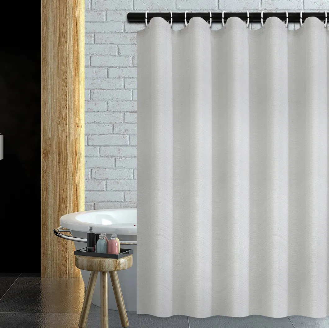 72 X 72 Hotel Quality Bathroom Waffle Weave Yarn Dyed Heavy-Duty Polyester Fabric Shower Curtain