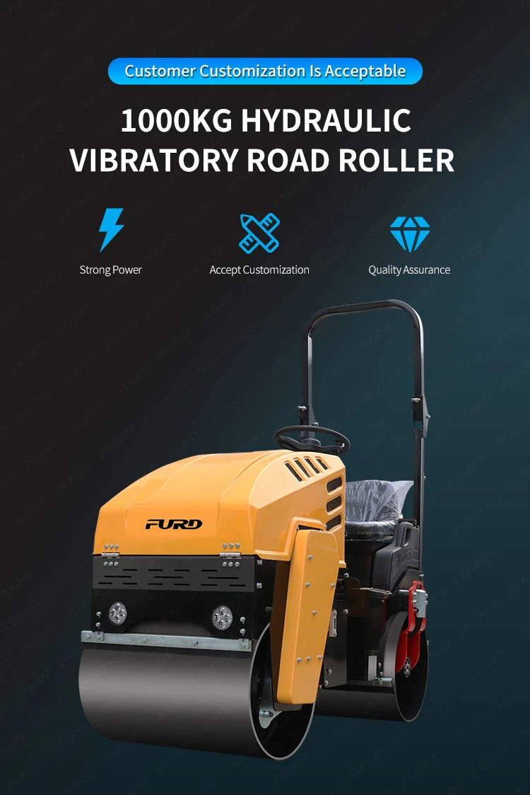 Ride-on Hydraulic Double Drum Mini Road Roller Compactor Vibratory Road Roller for Soil Asphalt