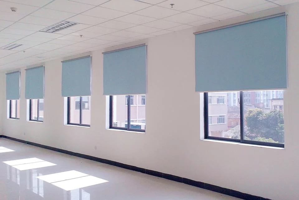 Office Commercial Public Place Waterproof and Heat Insulation Full Blackout Curtain Manual Operation Roller Blinds