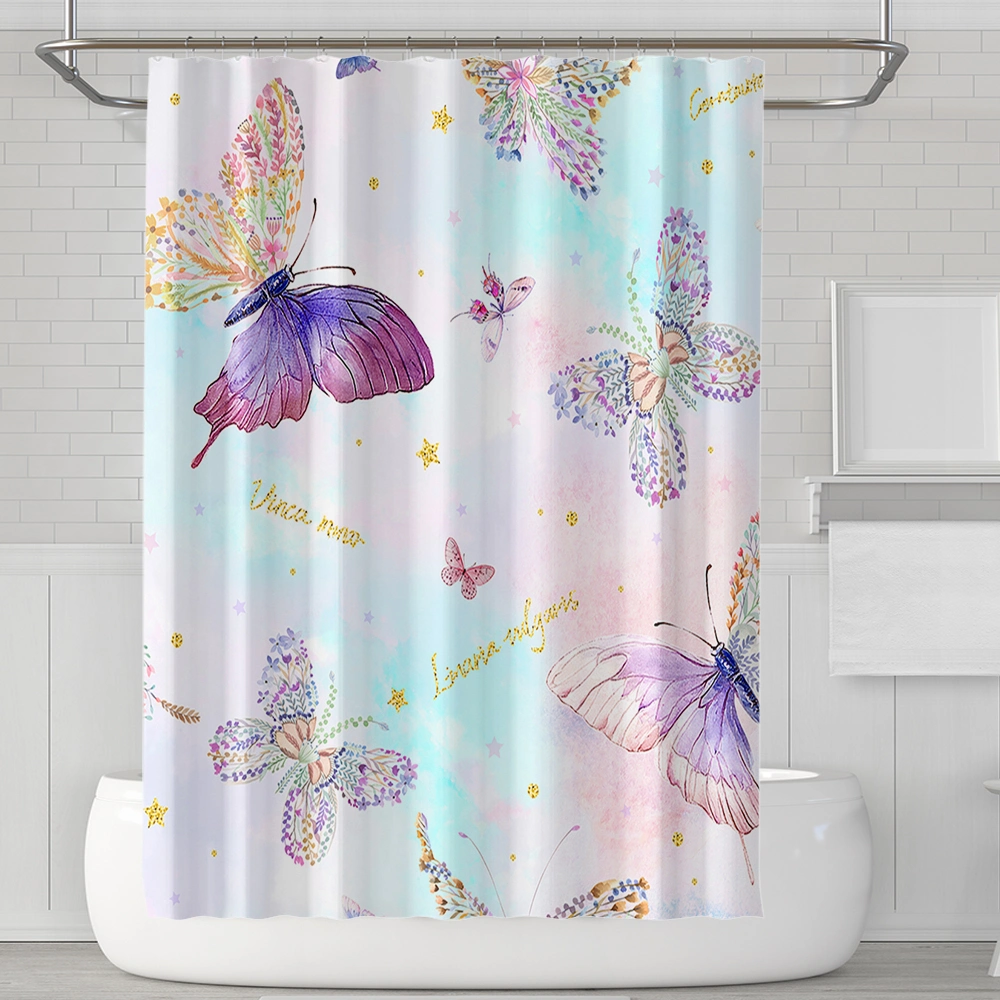 Hot Sale Waterproof Fabric Shower Curtain Polyester Bath Room Custom 3D Curtain