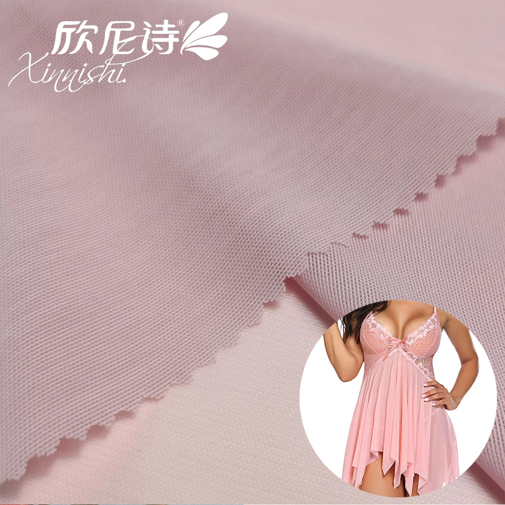 4 Way Stretch 93% Polyester 7% Spandex Knitted Lingerie Mesh Fabric