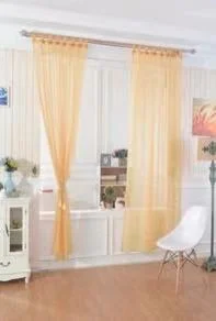 Plain Solid Tab Top Sheer Voile Panel Curtain