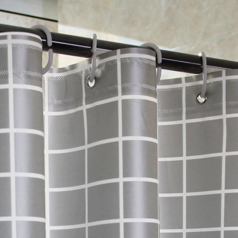 Polyester Fabric Bathroom Curtain Waterproof Thick Grey Shower Curtains