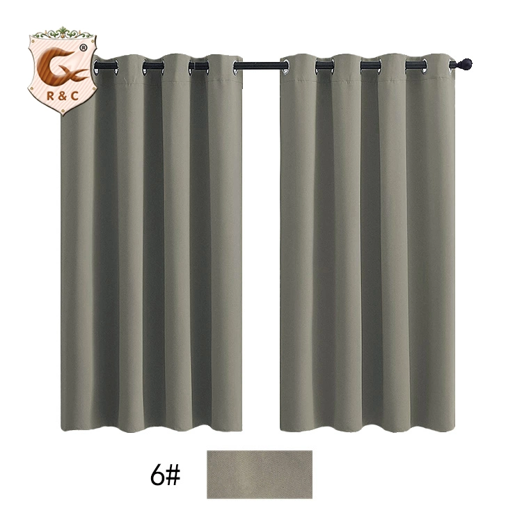 100% Polyester Bedroom Blackout Curtains 2 Panels Thermal Insulated Grommet Window Curtain for Living Room
