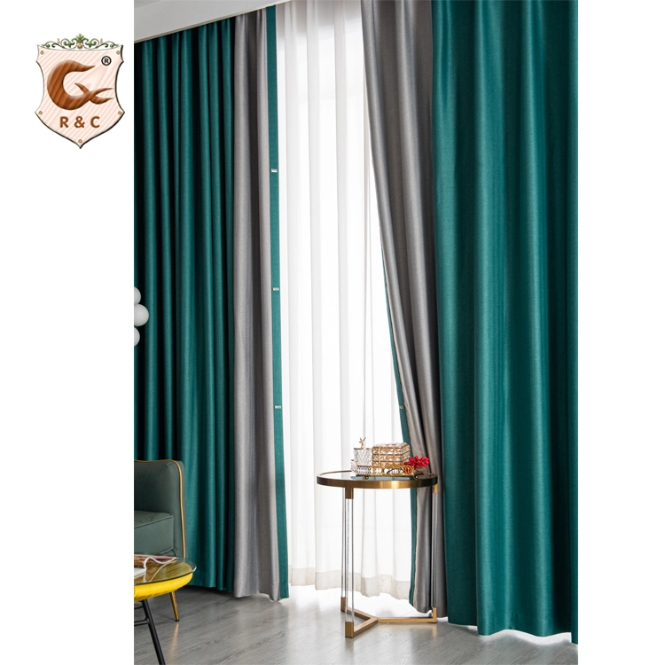 Home Made Blackout Fabric Luxury Living Room Curtain Ready Made Curtain Double Layer Curtain