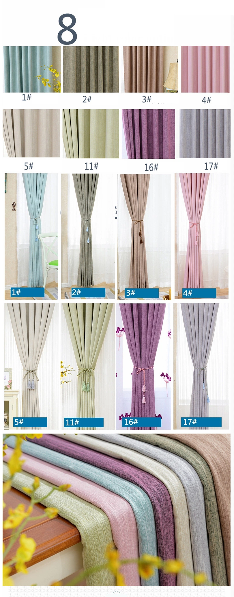 Hot Sale Latest Style 100% Polyester Fabric Window Curtain Roller Blinds for Dormitory