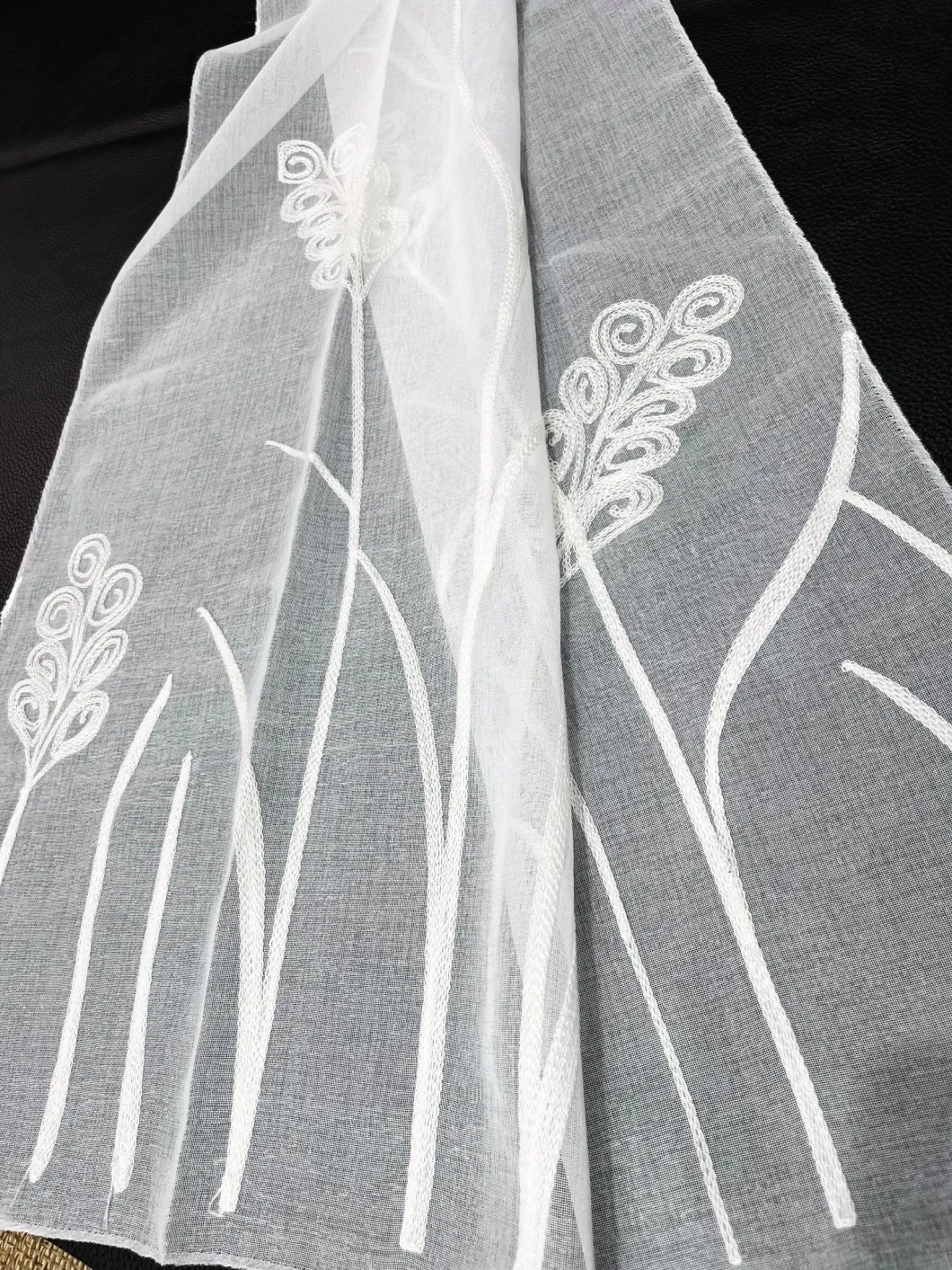 100% Polyester Doli Sheer Embroidered Curtain Fabric