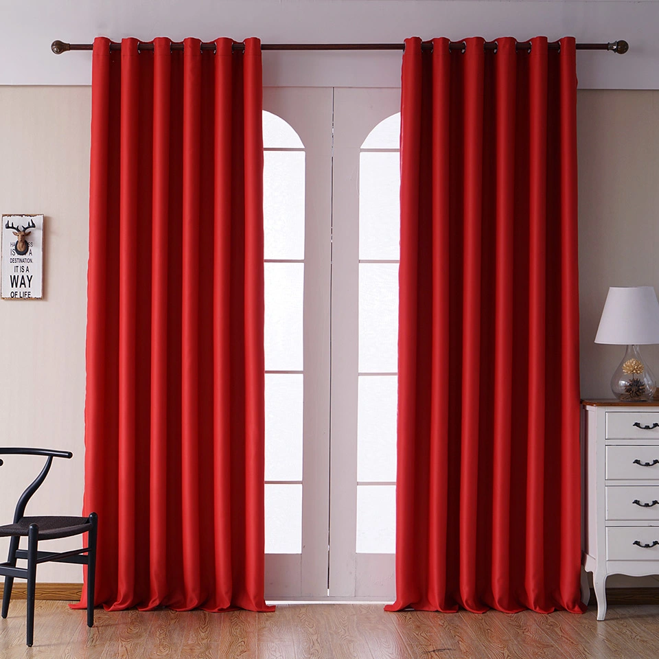 High Shading Customizable Elegant Design Window Curtains, Wholesale Blackout Red Curtains for The Living Room