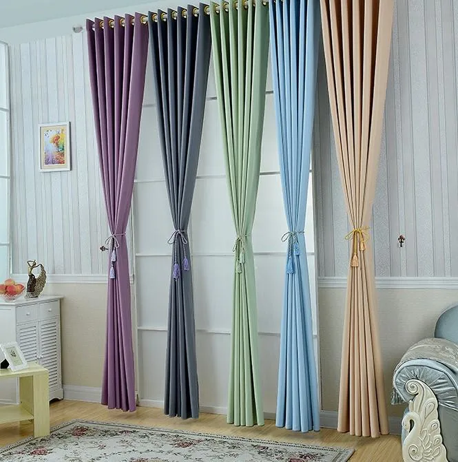 Factory Directly Supply Plain Curtain Polyester Fabric Classic Blackout Curtain Fabric for Home Decorate Window Curtains Design