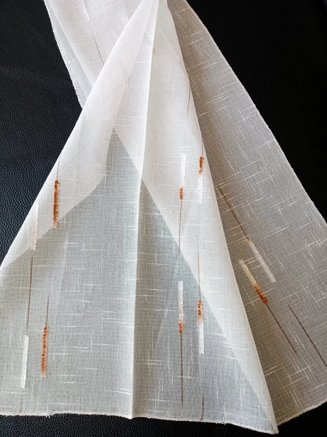 Polyester Flag Yarn Linen Style Sheer Curtain Fabric