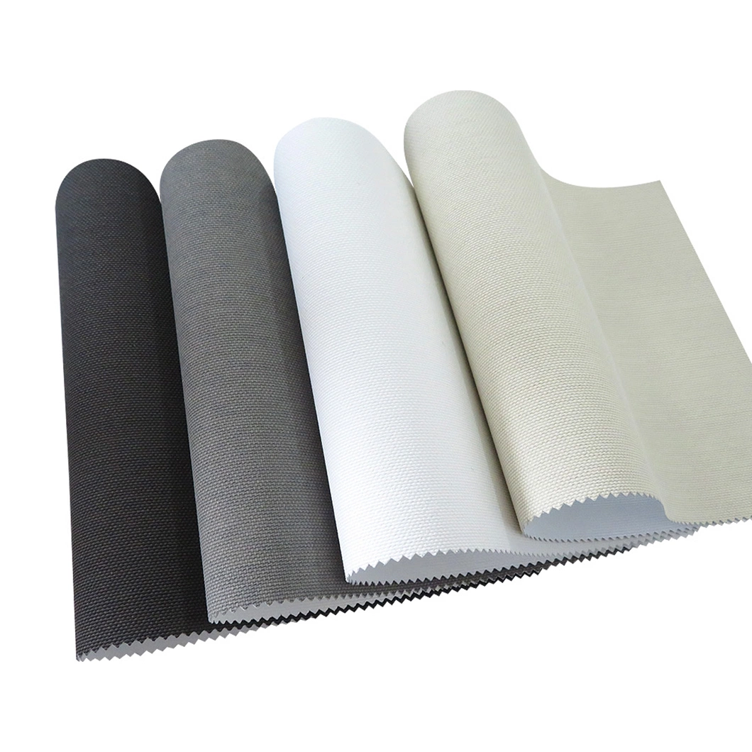 Waterproof PVC Material Polyester Fibreglass Blackout UV Proof Roller Blinds Fabric