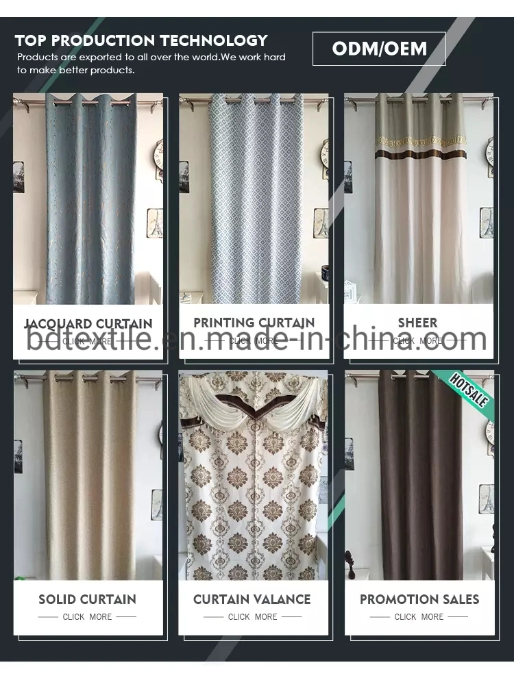 100% Polyester Cheap Curtains Blackout Fabric for Living Room Curtains