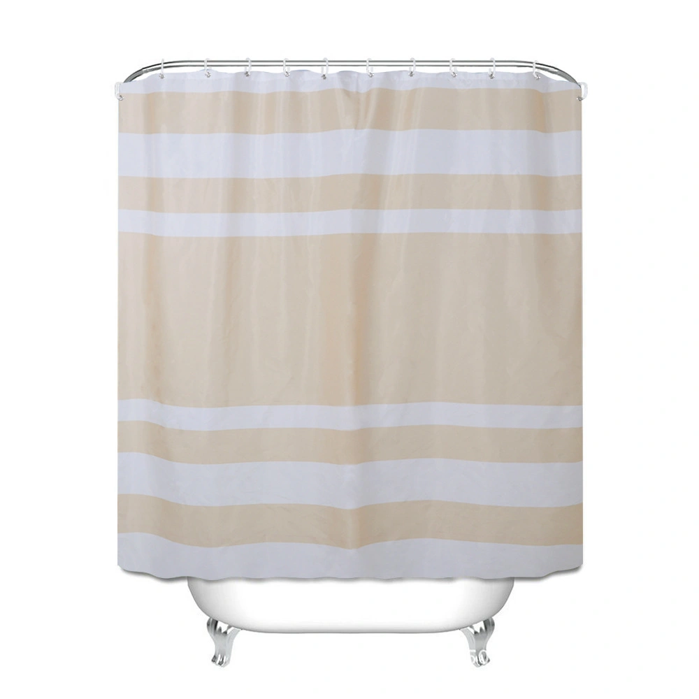 Simple Striped Polyester Waterproof European-Style Printing Bathroom Partition Customized Shower Curtain