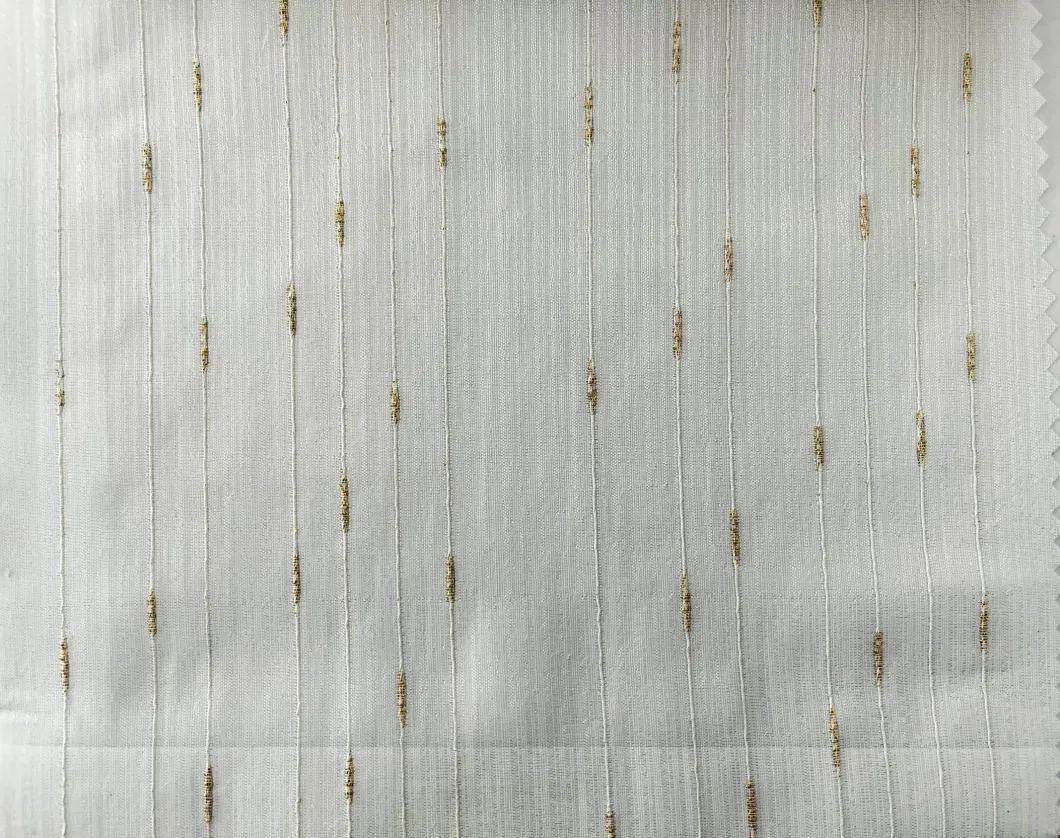 Classical Striped 100% Polyester Sheer Curtain Fabric