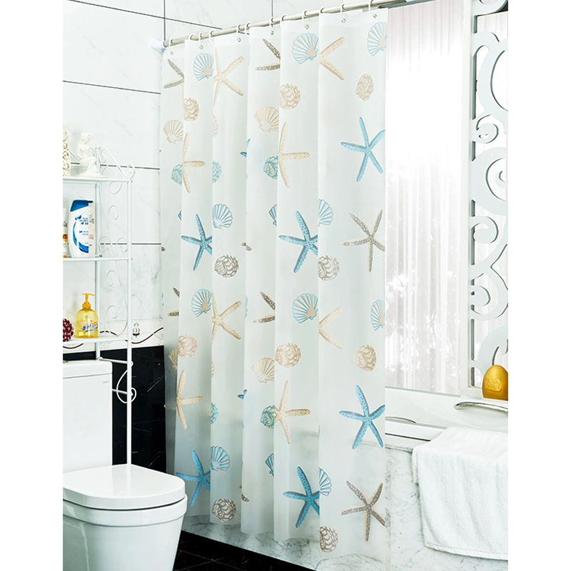 Shower Curtains Tranparent PVC Print for Bathroom Odorless Curtain for Bathroom Showers and Bathtubs