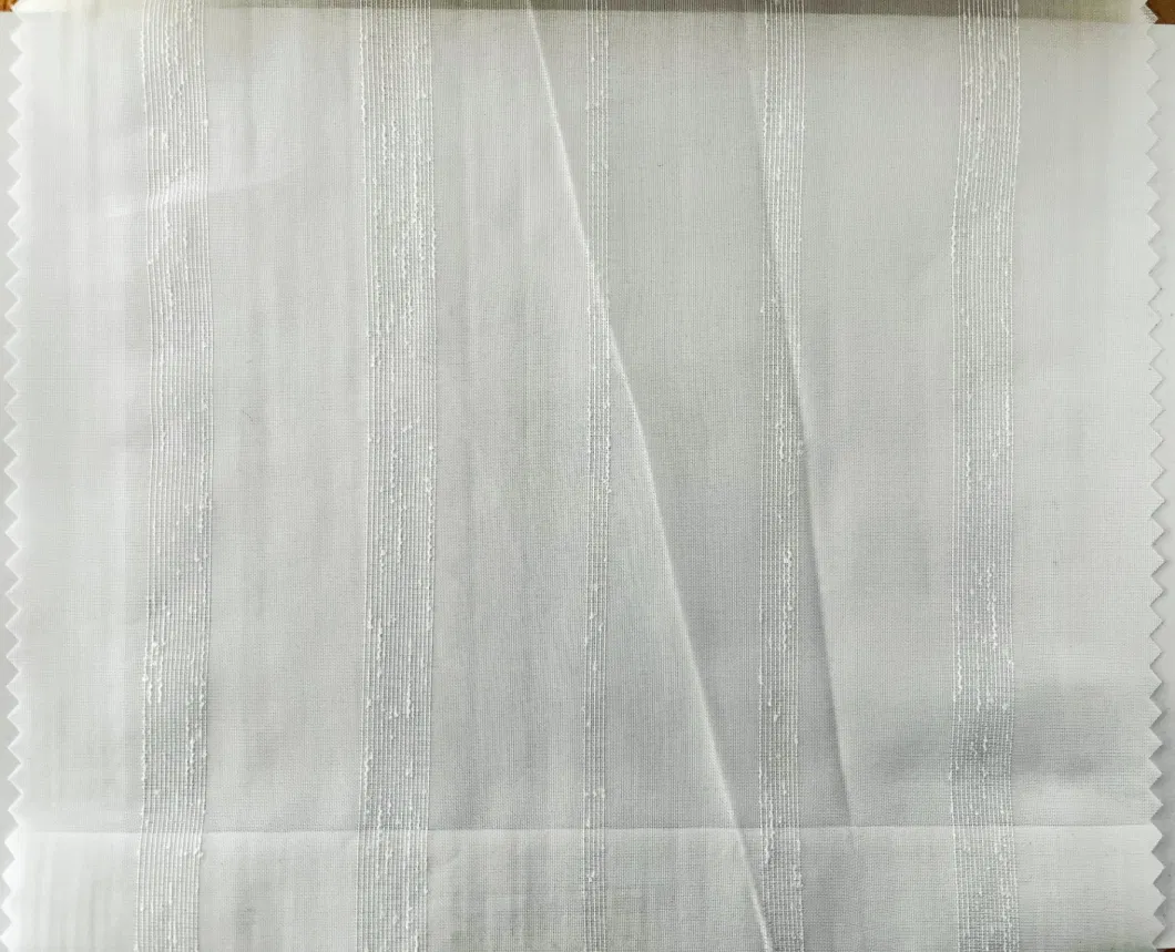 Classical Striped 100% Polyester Sheer Curtain Fabric