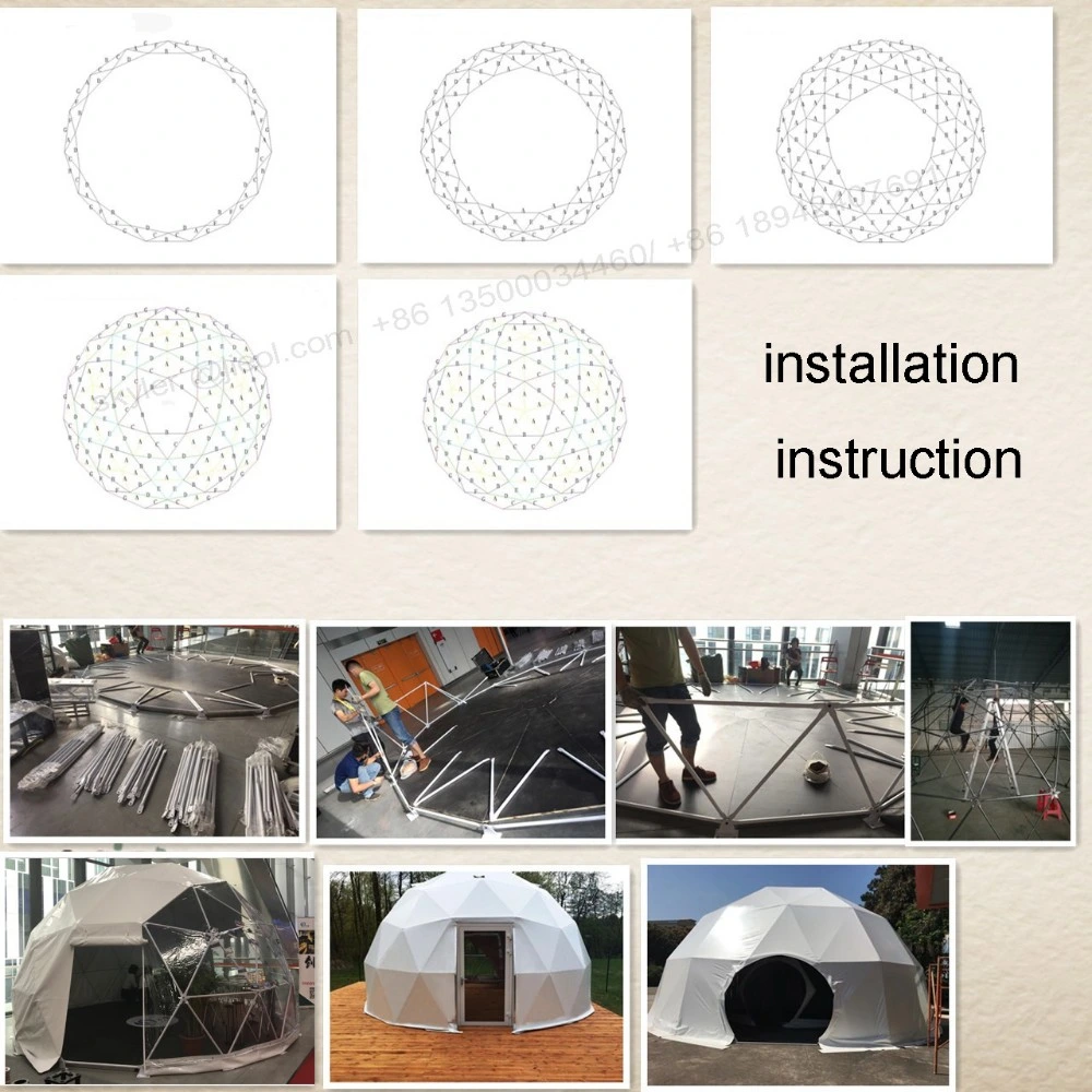 12m 112 Square Meter White Clear Customized Curtain Solar Fan Bathroom Outdoor Dome Tent