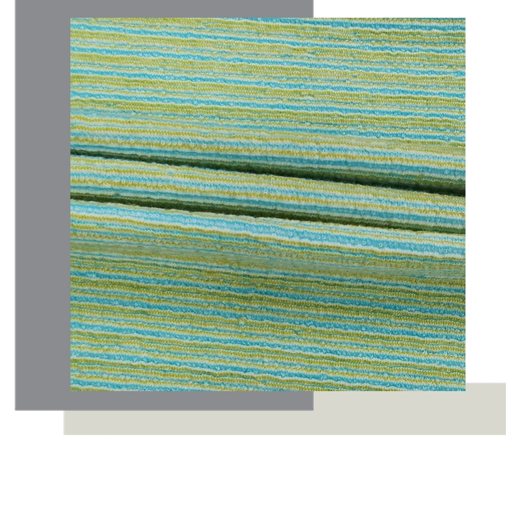 China TCR 4 Way Stretch Yarn Dyed Jacquard Interlock Knit Fabric 42 Polyester 30 Cotton 24 Rayon 4 Spandex Striped Jacquard Interlock Jersey Knitted Fabric