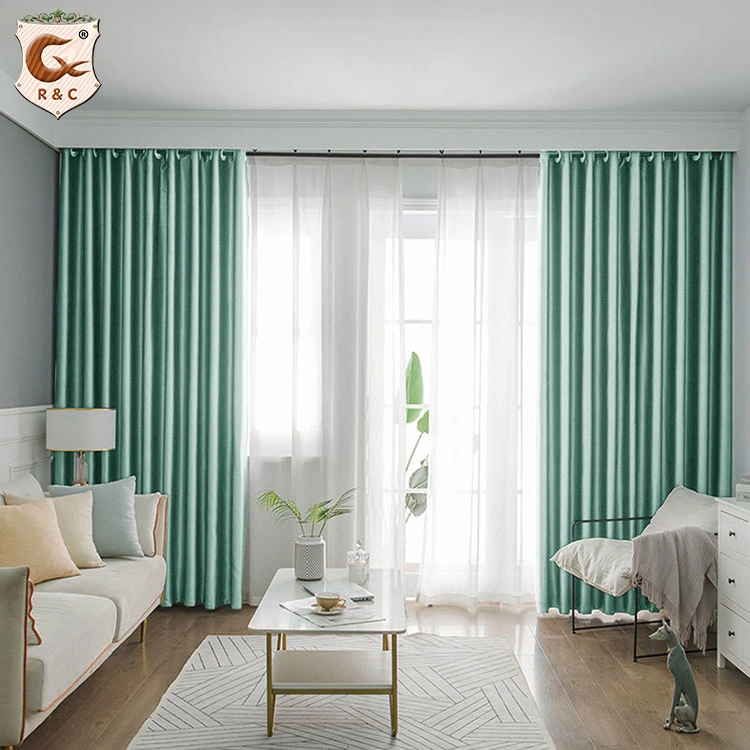Blackout Curtain Fabric China Ready Made 100% Polyester Window Curtain