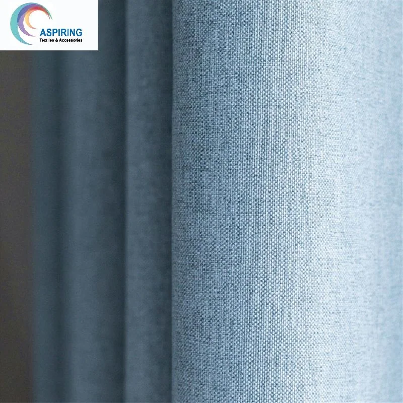 100% Polyester Linen Fabric Look Blackout Fabric for Curtain