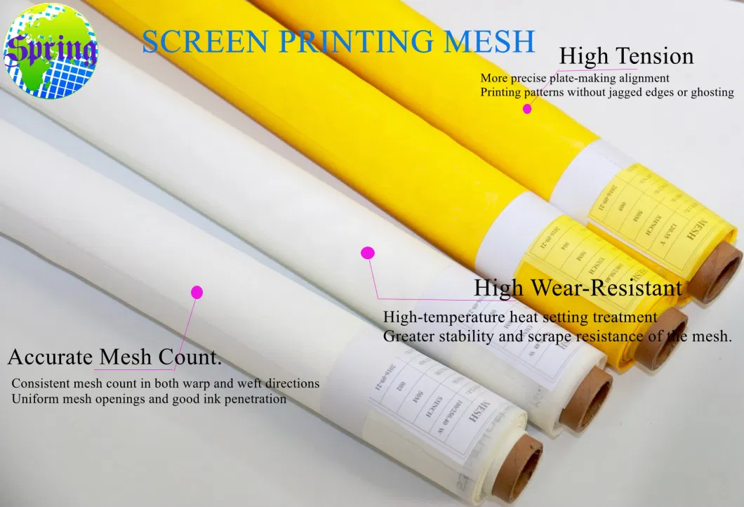 Factory Supply 100% Polyester Silk Screen Mesh Fabric for Screen Printing