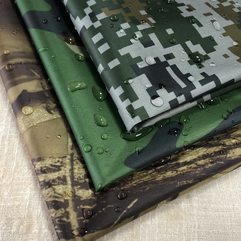 290t Polyester Taffeta Printed Camouflage Fabric with Waterproof Transparent or Silver PU Coating for Uniform, Tents and Back[Ack