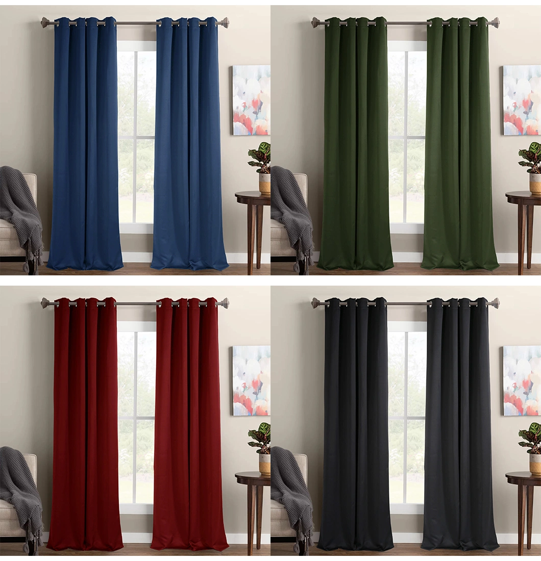 Two Side Matte Modern Luxury Thermal Insulated Living Room Drapes Window Solid Blackout Curtains for Bedroom