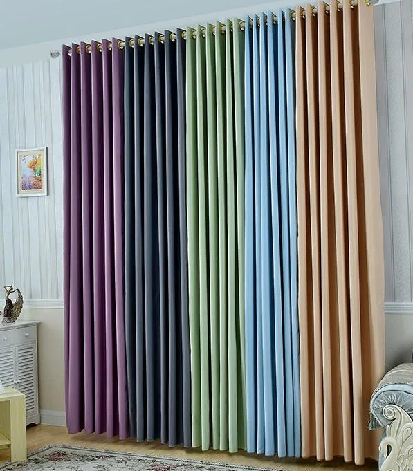 Factory Directly Supply Plain Curtain Polyester Fabric Classic Blackout Curtain Fabric for Home Decorate Window Curtains Design