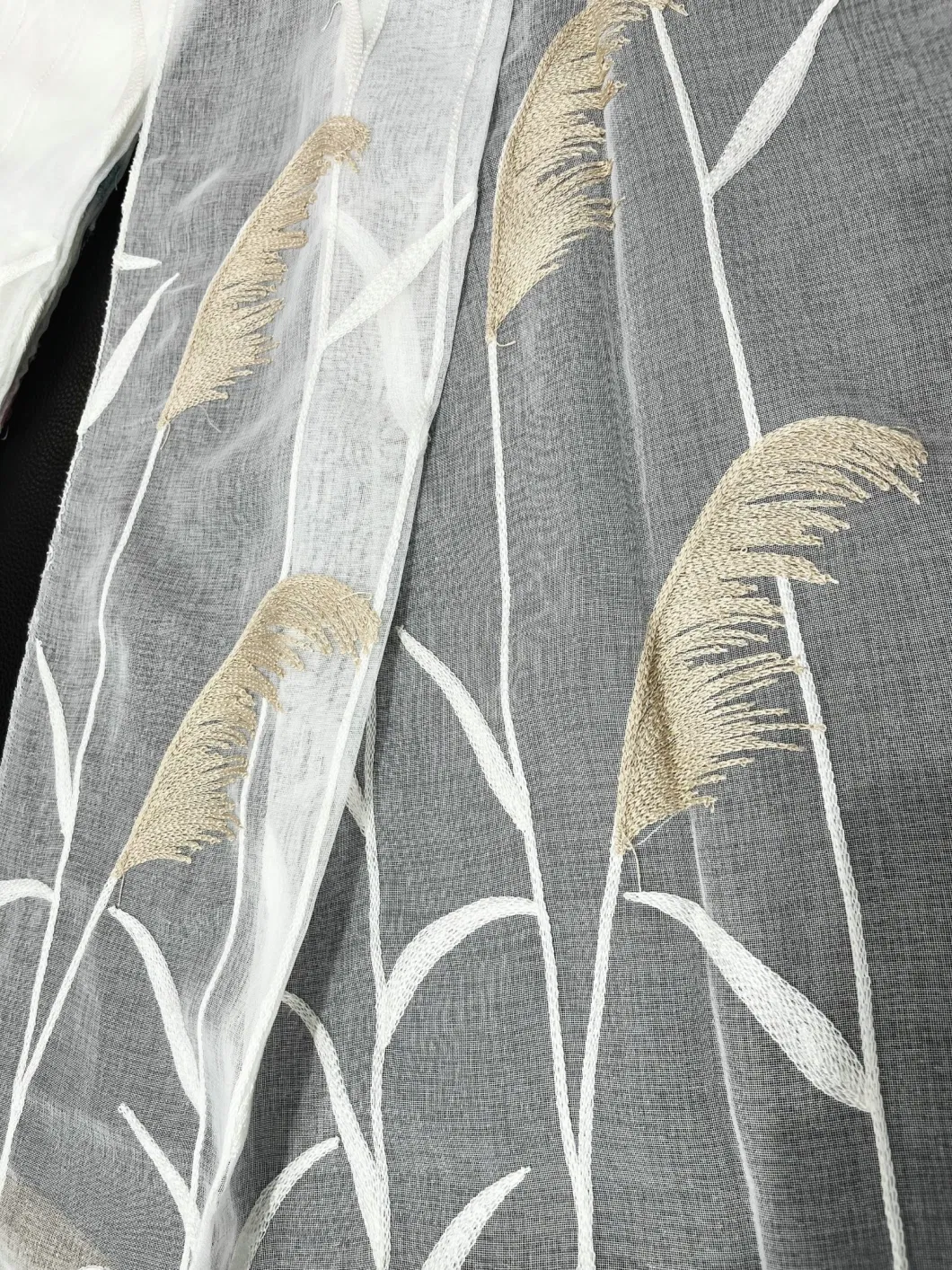 100% Polyester Doli Sheer Embroidered Curtain Fabric