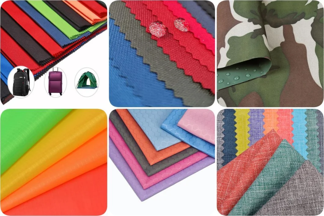 Recycle Waterproof Wr PU/PA/PVC Coated Outdoor Plain Striped Nylon/Polyester Ripstop Oxford Fabric for Bag Luggage Tents