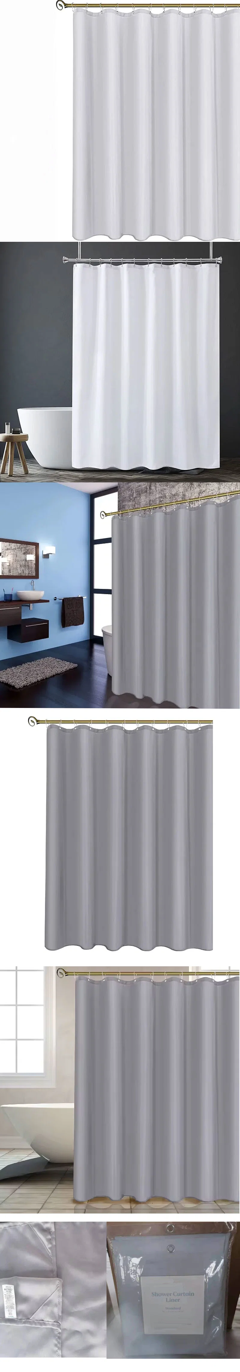 All-Season Home Bathroom Bathtub Curtains Waterproof Durable 100% Polyester Fabric Shower Curtains