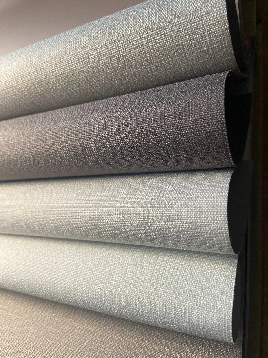 100% Polyester Blackout Roller Blinds for Interior Home Office, PVC Fabric