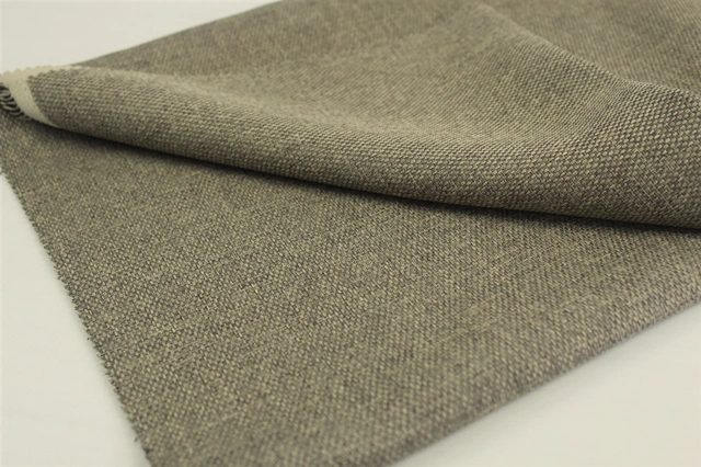 Fireproof Polyester Imitation Linen Blackout Curtain Fabric for Hotel