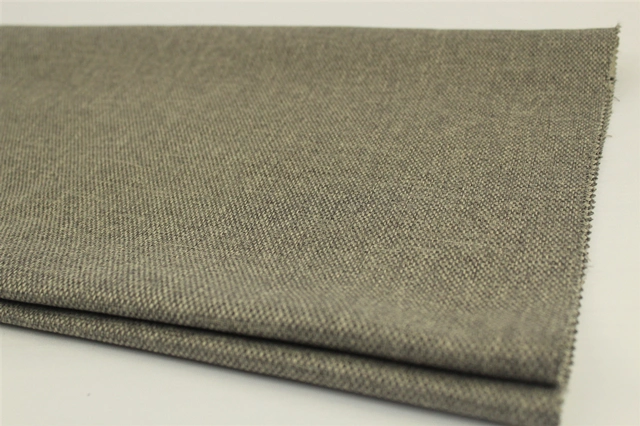 Fireproof Polyester Imitation Linen Blackout Curtain Fabric for Hotel