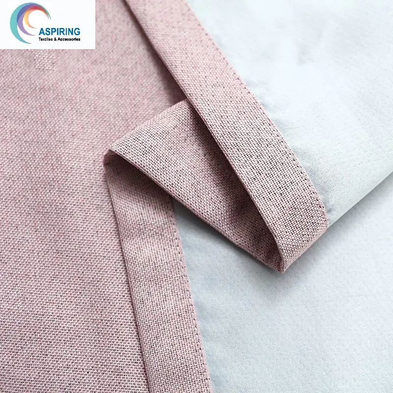 100% Polyester Linen Fabric Look Blackout Fabric for Curtain