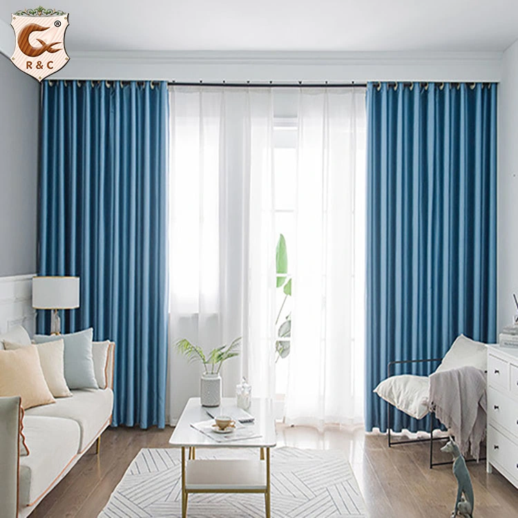 Blackout Curtain Fabric China Ready Made 100% Polyester Window Curtain